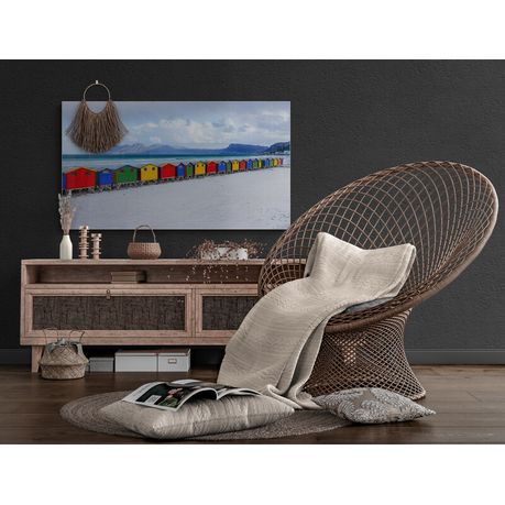 Canvas Wall Art - Muizenberg South Africa Rainbow