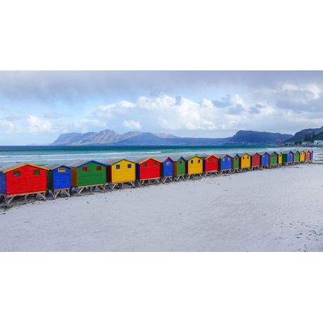 Canvas Wall Art - Muizenberg South Africa Rainbow