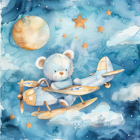 Wall Art Canvas - Teddy flying in the sky