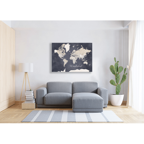 Wall Art Canvas - Wanderlust World Map