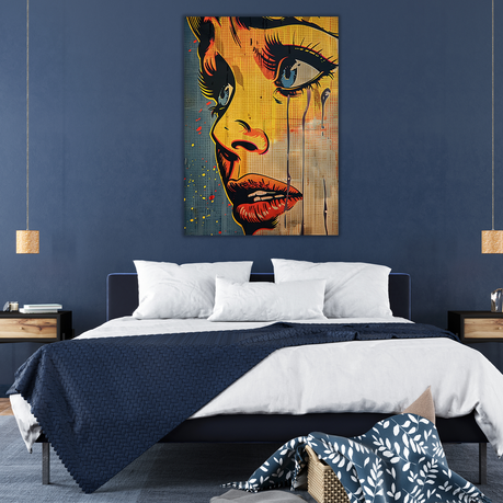 Wall Art Canvas - Popart Girl Crying