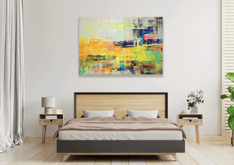 Wall Art Canvas - Abstract Oil Painting with Brush Strokes