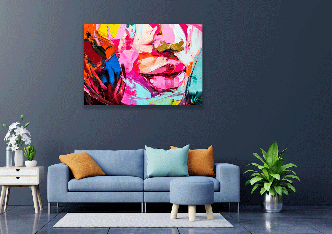 Wall Art Canvas - Fragment from Painted Textured Canvas