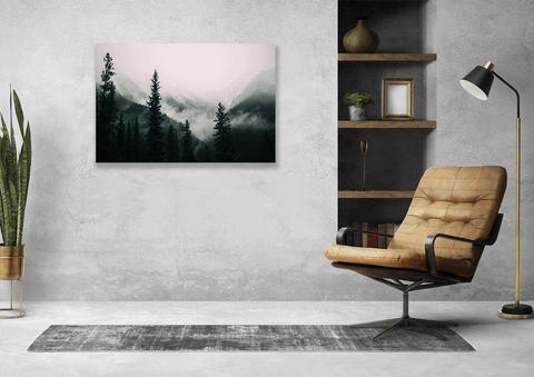 Wall Art Canvas - Misty Mountain Valley