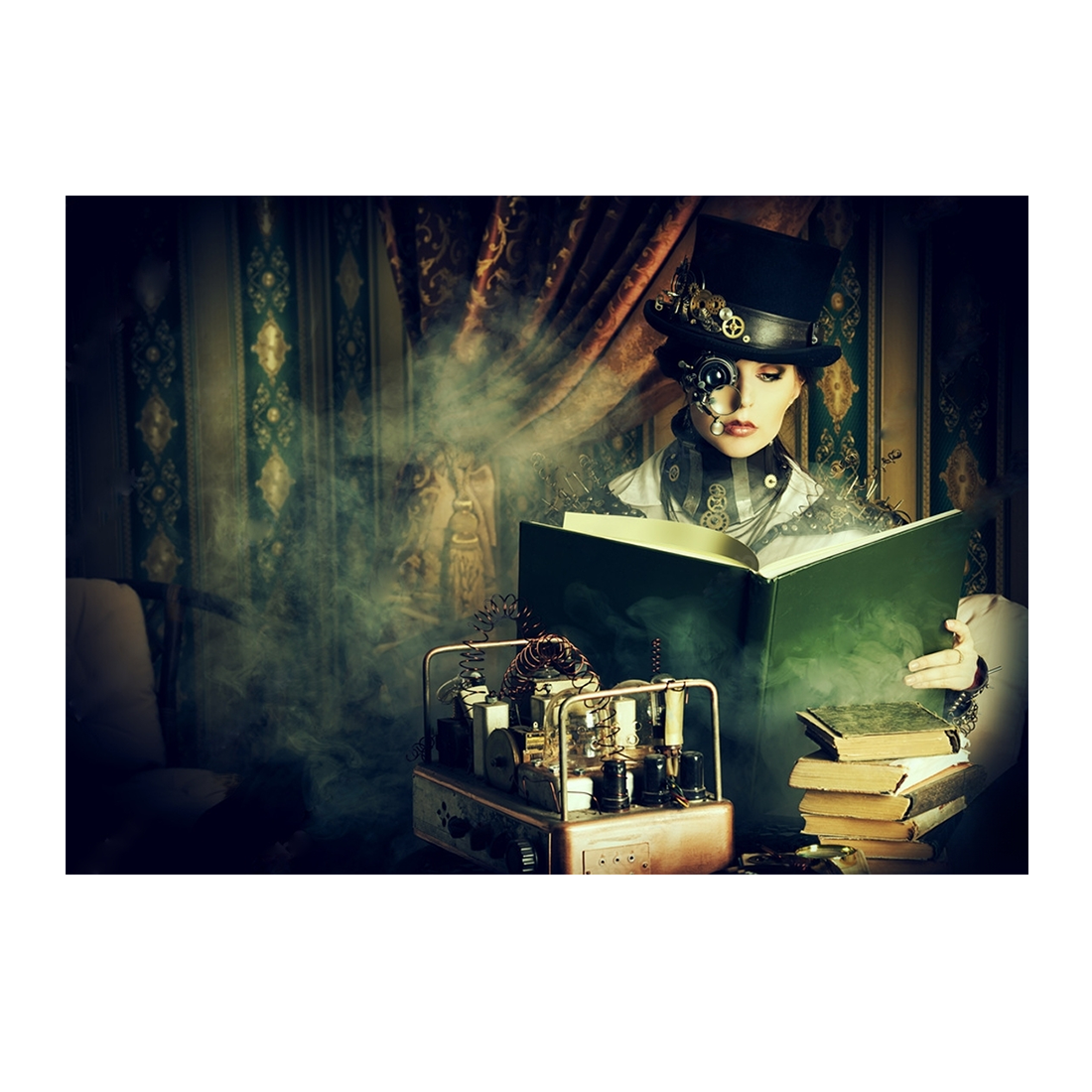 Wall Art Canvas - Steampunk Woman Reading