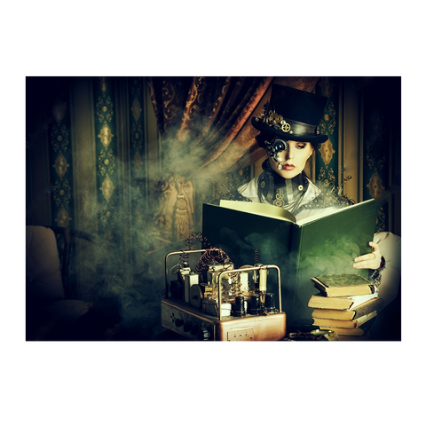 Wall Art Canvas - Steampunk Woman Reading