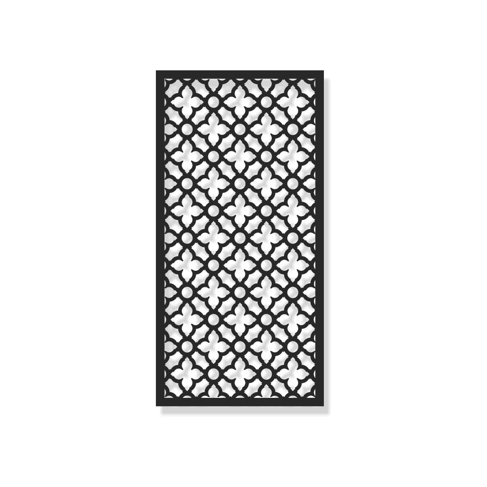 Aluminum Decorative Screen - Moroccan Geometric Pattern - 145 L x 72 W cm