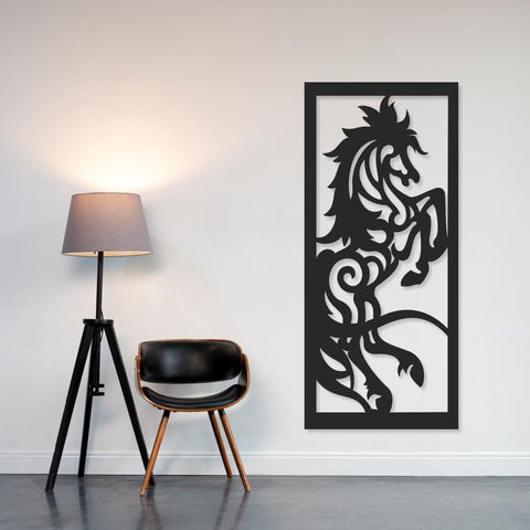 Aluminum Decorative Screen - Rearing Horse - 145 L x 63.4 W cm