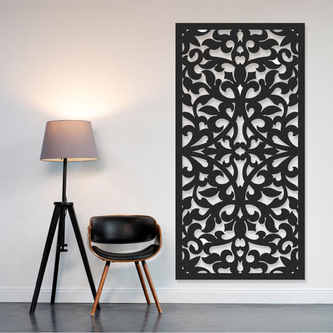 Aluminum Decorative Screen - Geometric Vines - 195 L x 98 W cm
