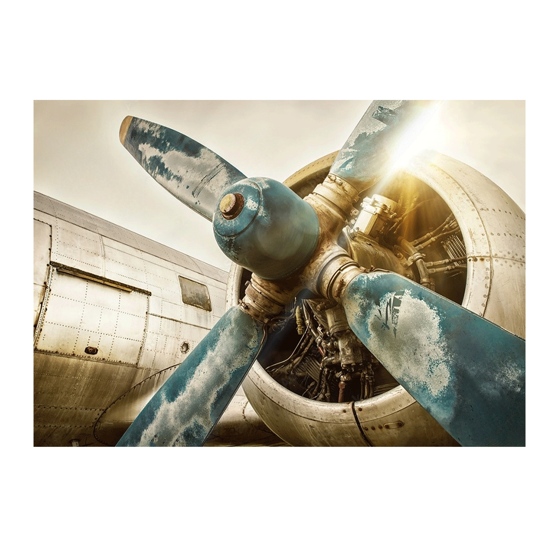 Wall Art Canvas - Vintage Aircraft Engine
