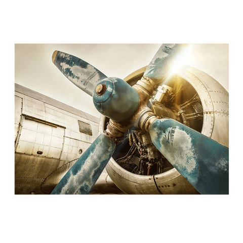 Wall Art Canvas - Vintage Aircraft Engine
