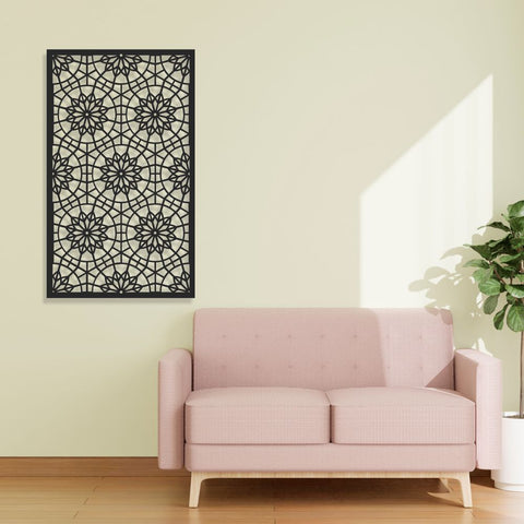 Aluminum Decorative Screen - Geometric Fractal Pattern - 145 L x 86 W cm