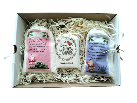 Christmas Themed Bath Salt and Soap Set - Lavender & Vanilla