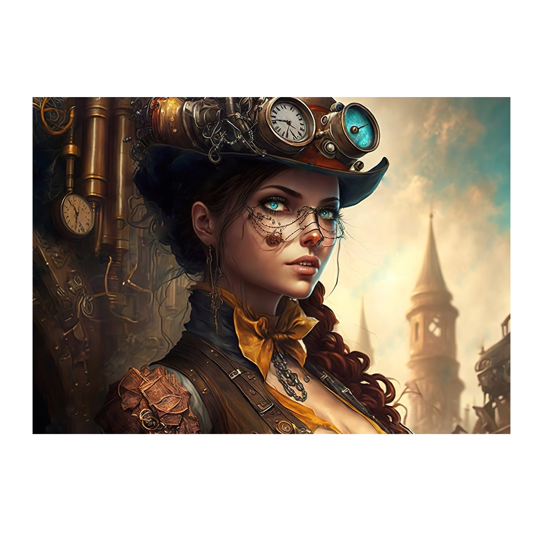 Wall Art Canvas - Steampunk Portrait of a Woman