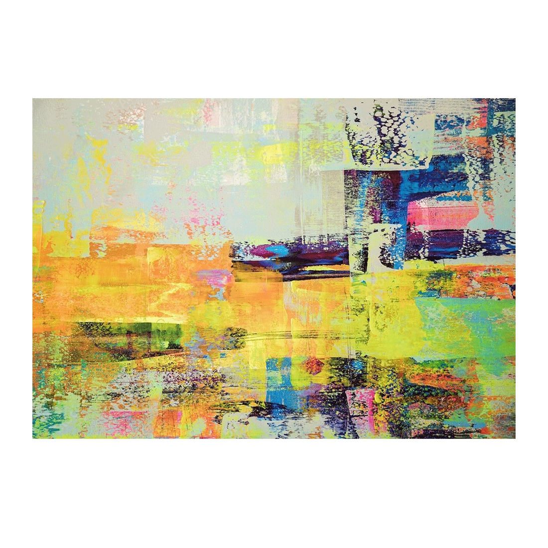 Wall Art Canvas - Abstract Oil Painting with Brush Strokes