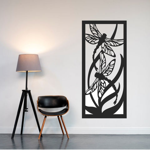 Aluminum Decorative Screen - Dragonflies - 145 L x 63.4 W cm