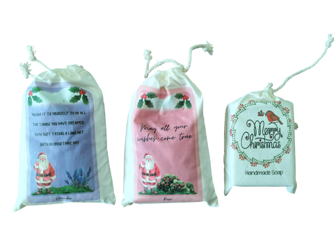 Christmas Themed Bath Salt and Soap Set - Lavender & Vanilla